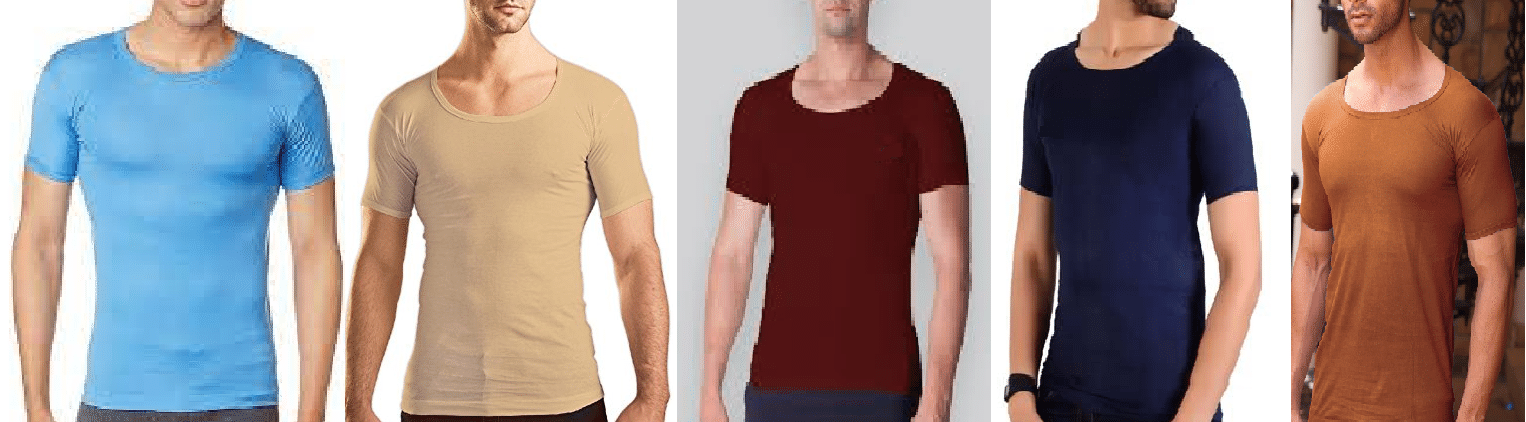     			D1 DIFFERENT ONE Pack of 5 Cotton Basic Vest For Men ( Multicolor )