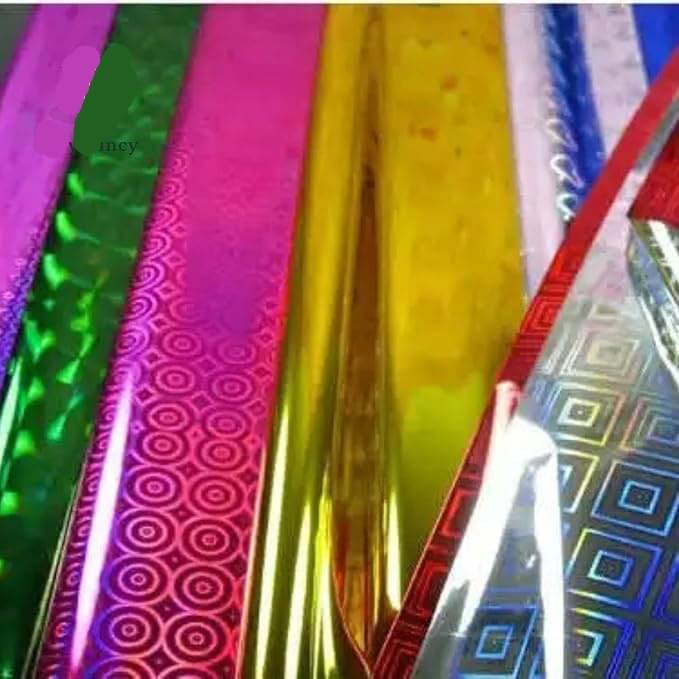     			Eclet Plastic Holographic Metallic Colour Paper Wrapping Sheets Especially for Gifts, Craft work Etc(50 sheet)