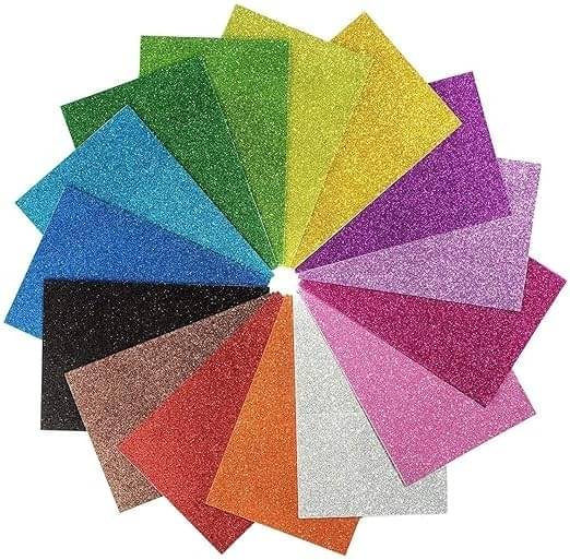     			FREEDY A4 Glitter Foam Sheet Sparkles 2 mm Thick 10 Different Color, for Art & Craft (self Adhesive)