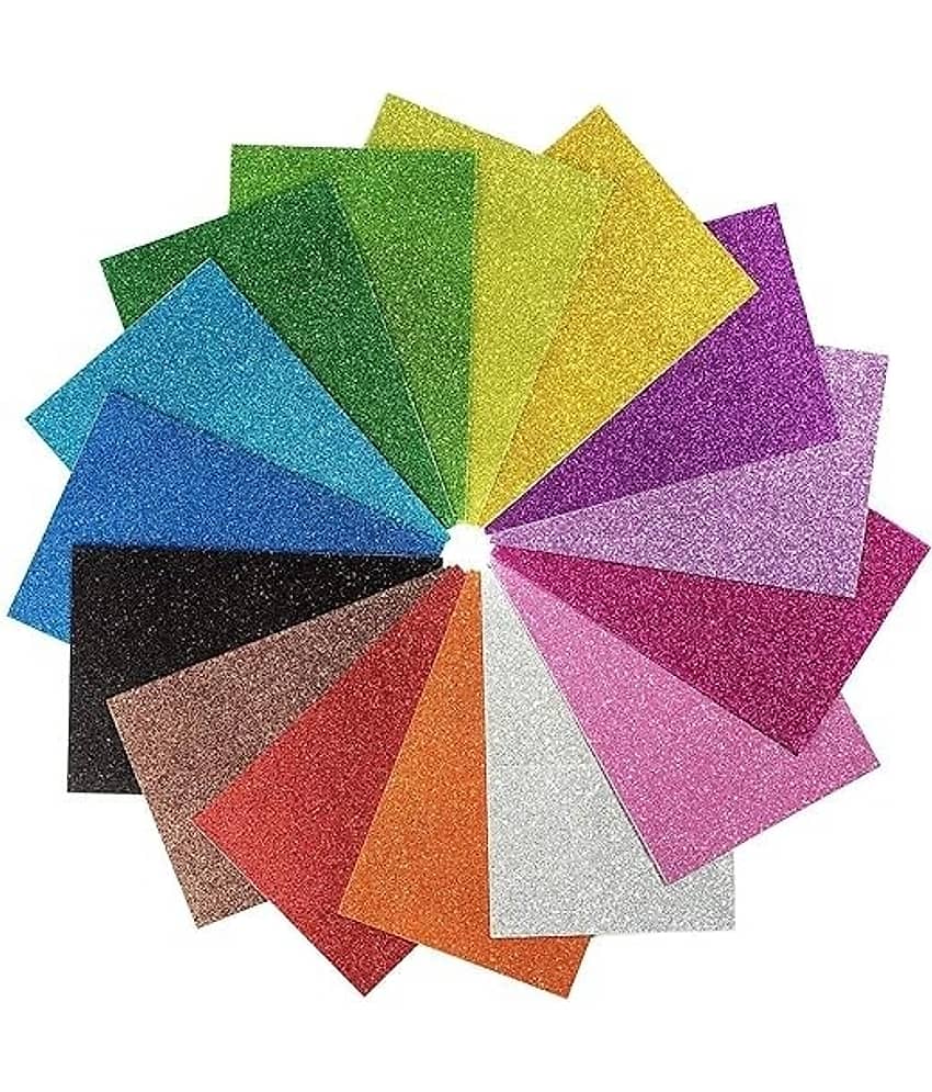 FREEDY A4 Glitter Foam Sheet Sparkles 2 mm Thick 10 Different Color, for Art & Craft (self Adhesive) - Stationery | Buy online on ZillyBuy