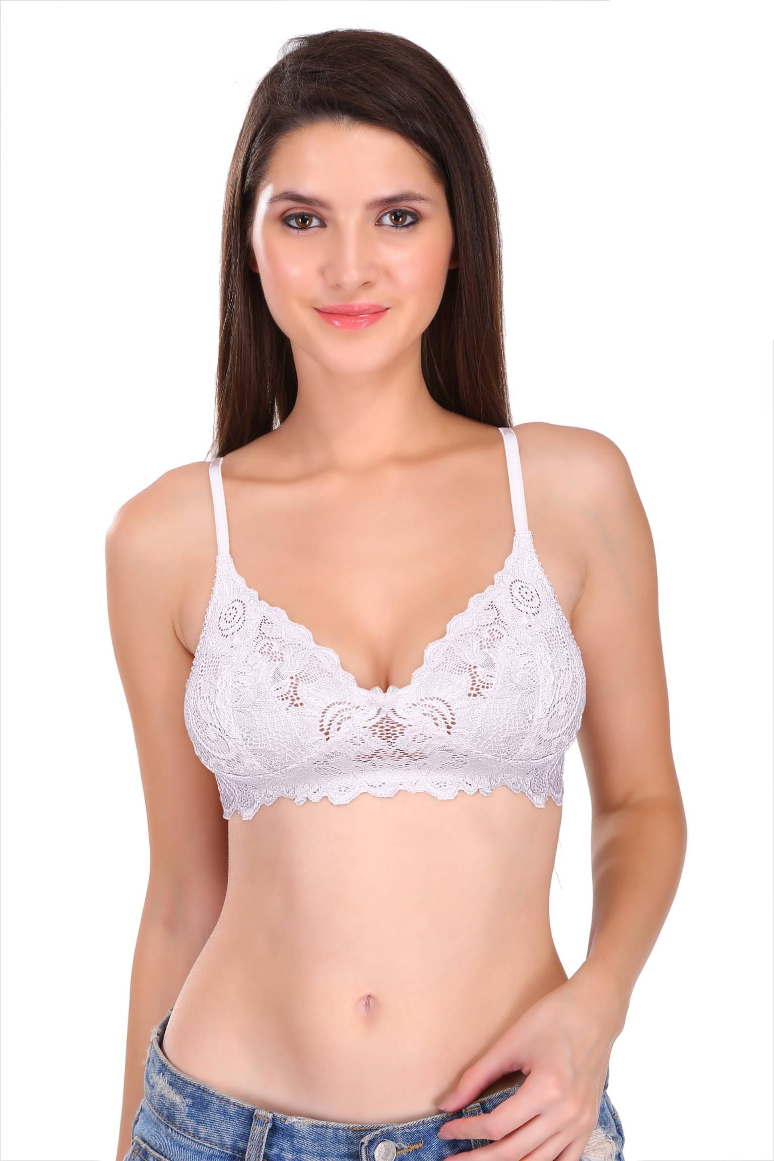 Featherline Pack of 1 Lace Non Padded T-Shirt Bra For Women ( White ) Featherline Pack of 1 Lace Non Padded T-Shirt Bra For Women ( White )