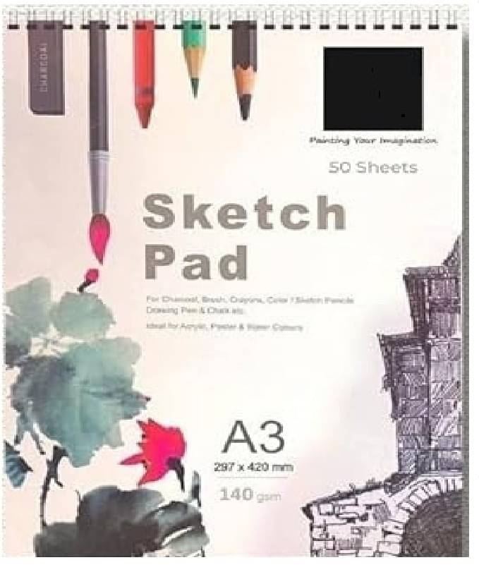 Freedy 50 Sheet A3 Sketchbook Pack of 1-140 GSM| Top Spiral-Bound Sketchpad for Artists | Sketching and Drawing Acid Free Paper, for Doodling for Professional & acadmic use Freedy 50 Sheet A3 Sketchbook Pack of 1-140 GSM| Top Spiral-Bound Sketchpad for Artists | Sketching and Drawing Acid Free Paper, for Doodling for Professional & acadmic use