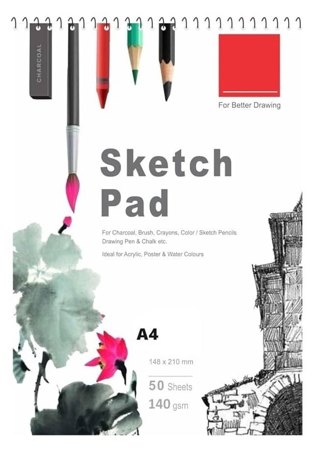 Freedy 50 Sheet A4 Sketchbook Pack of 1-140 GSM| Top Spiral-Bound Sketchpad for Artists | Sketching and Drawing Acid Free Paper, for Doodling for Professional & acadmic use Freedy 50 Sheet A4 Sketchbook Pack of 1-140 GSM| Top Spiral-Bound Sketchpad for Artists | Sketching and Drawing Acid Free Paper, for Doodling for Professional & acadmic use