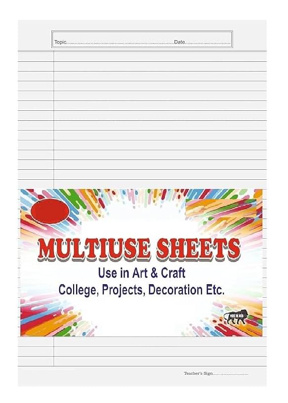     			Freedy A4 Size one Side Ruled White Sheet (Pack of 60sheets) for Project/Assignment/Practical/Homework(OSR -60 White Sheet)