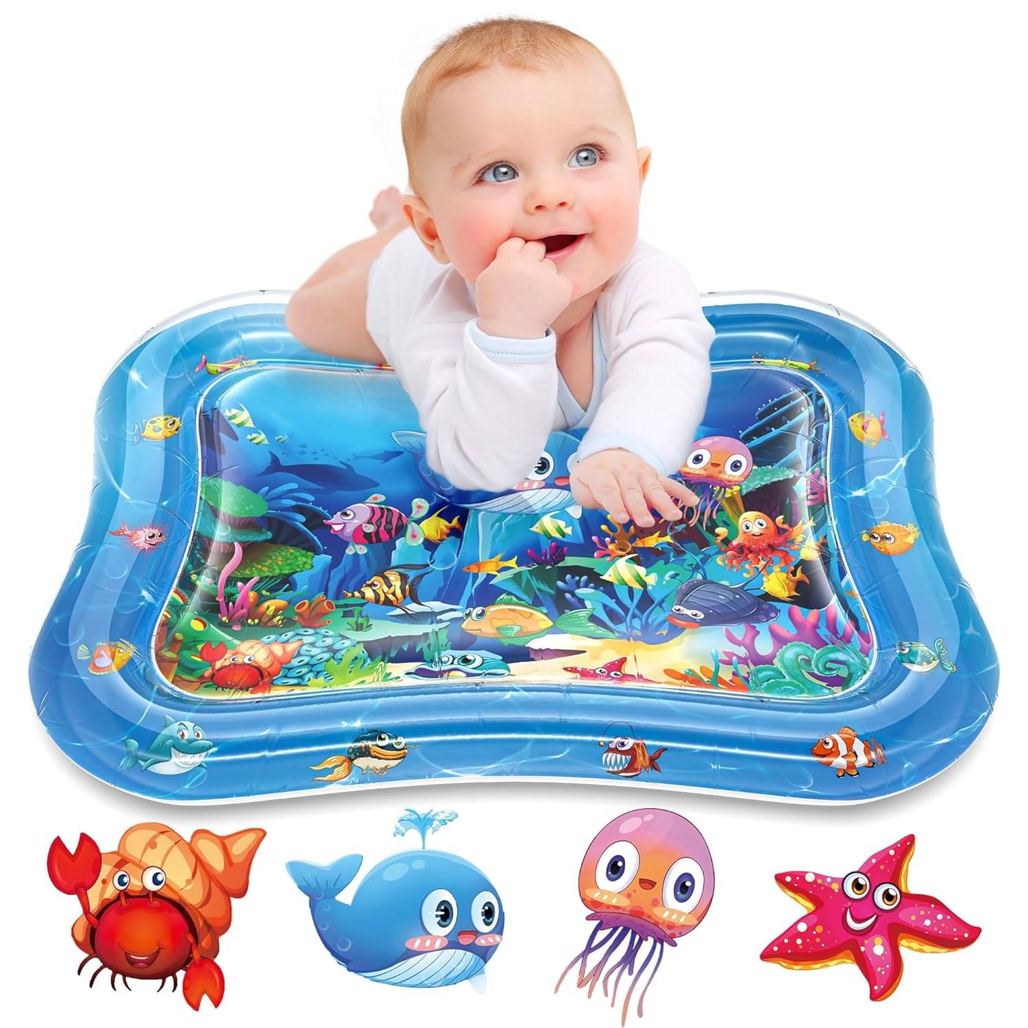     			Inflatable Tummy Time Mat Premium Baby Water Play Mat for Infants and Toddlers Baby Toys for 3 to 24 Months, Strengthen Your Baby's Muscles, Portable (Multicolor)