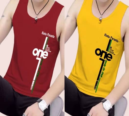 Kintu Parantu Pack of 2 Polyester Basic Vest For Men ( Multicolor2 ) - Nightwear & Loungewear | Buy online on ZillyBuy