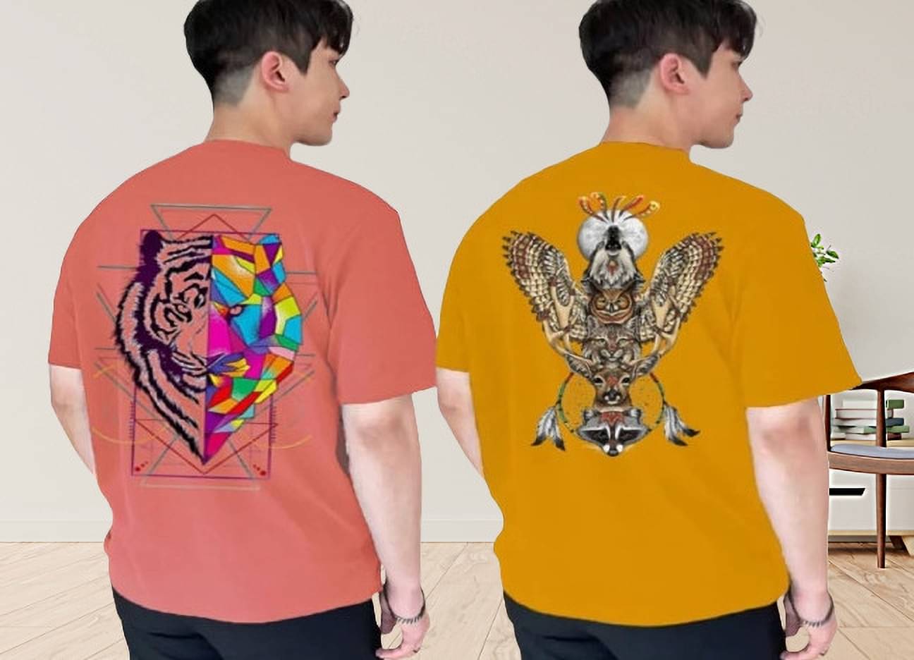 Kintu Parantu Polyester Regular Fit Printed Half Sleeves Men's Round T-Shirt - Multicolor12 ( Pack of 2 ) Kintu Parantu Polyester Regular Fit Printed Half Sleeves Men's Round T-Shirt - Multicolor12 ( Pack of 2 )