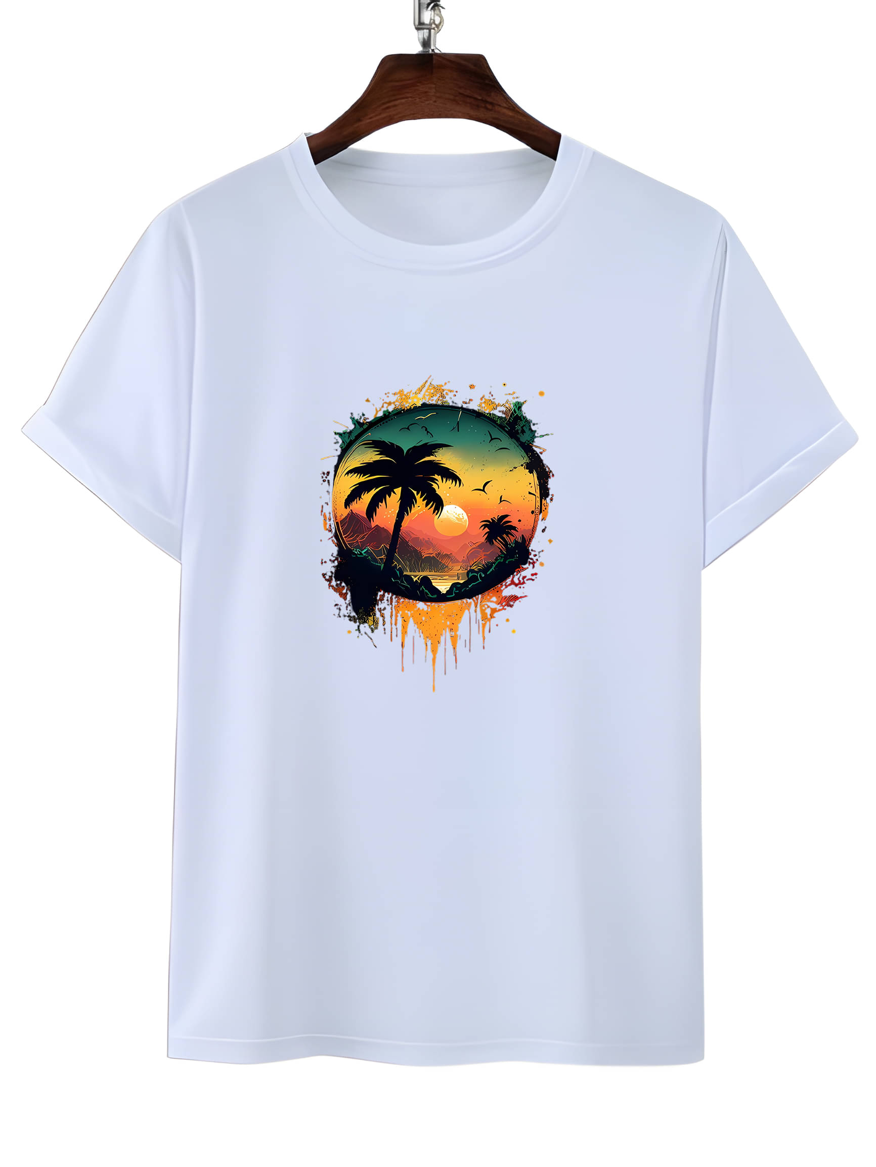LUXELOOT Polyester Regular Fit Printed Half Sleeves Men's Round T-Shirt - White ( Pack of 1 ) LUXELOOT Polyester Regular Fit Printed Half Sleeves Men's Round T-Shirt - White ( Pack of 1 )