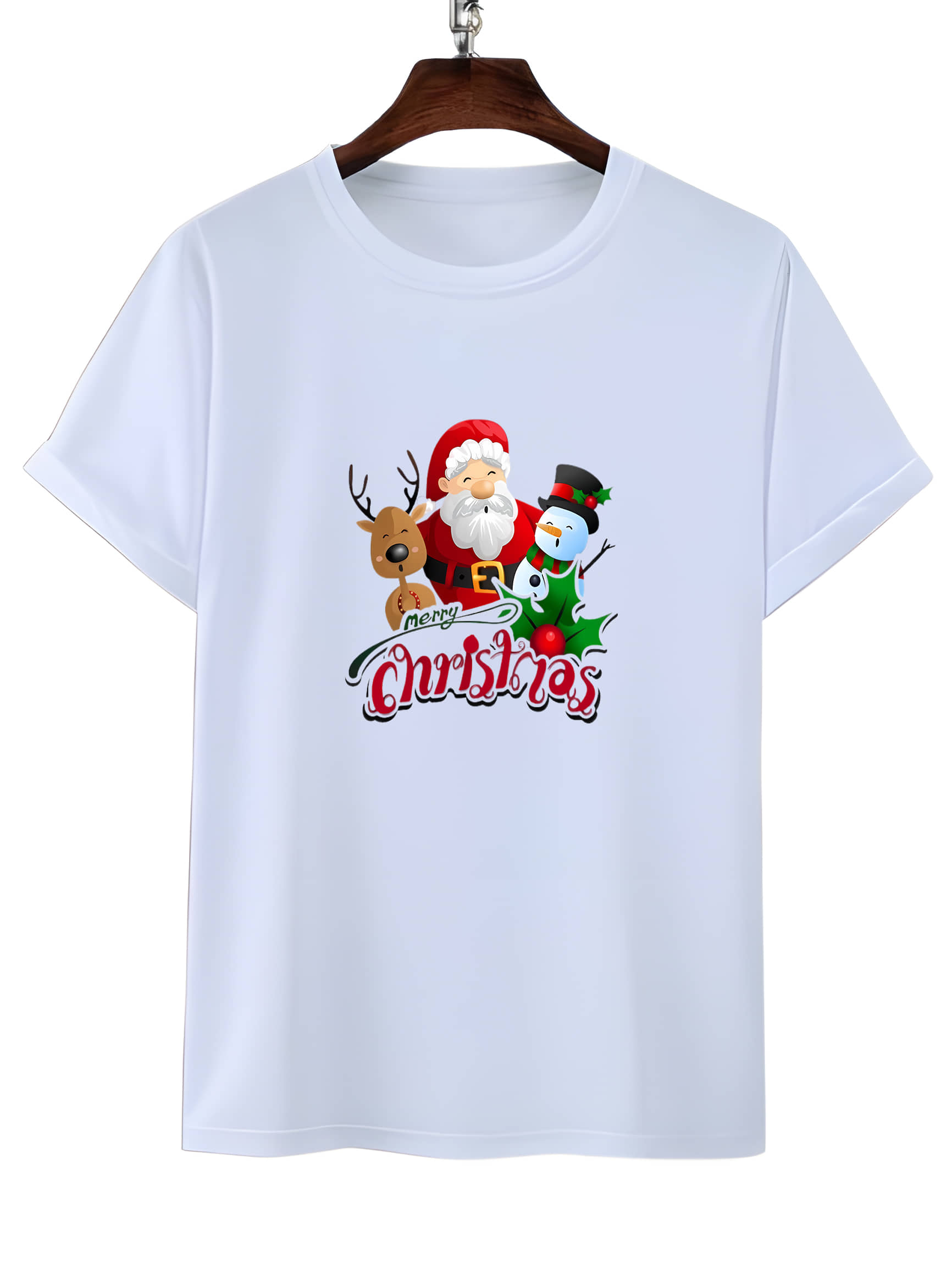 LUXELOOT Polyester Regular Fit Printed Half Sleeves Men's Round T-Shirt - White ( Pack of 1 )
