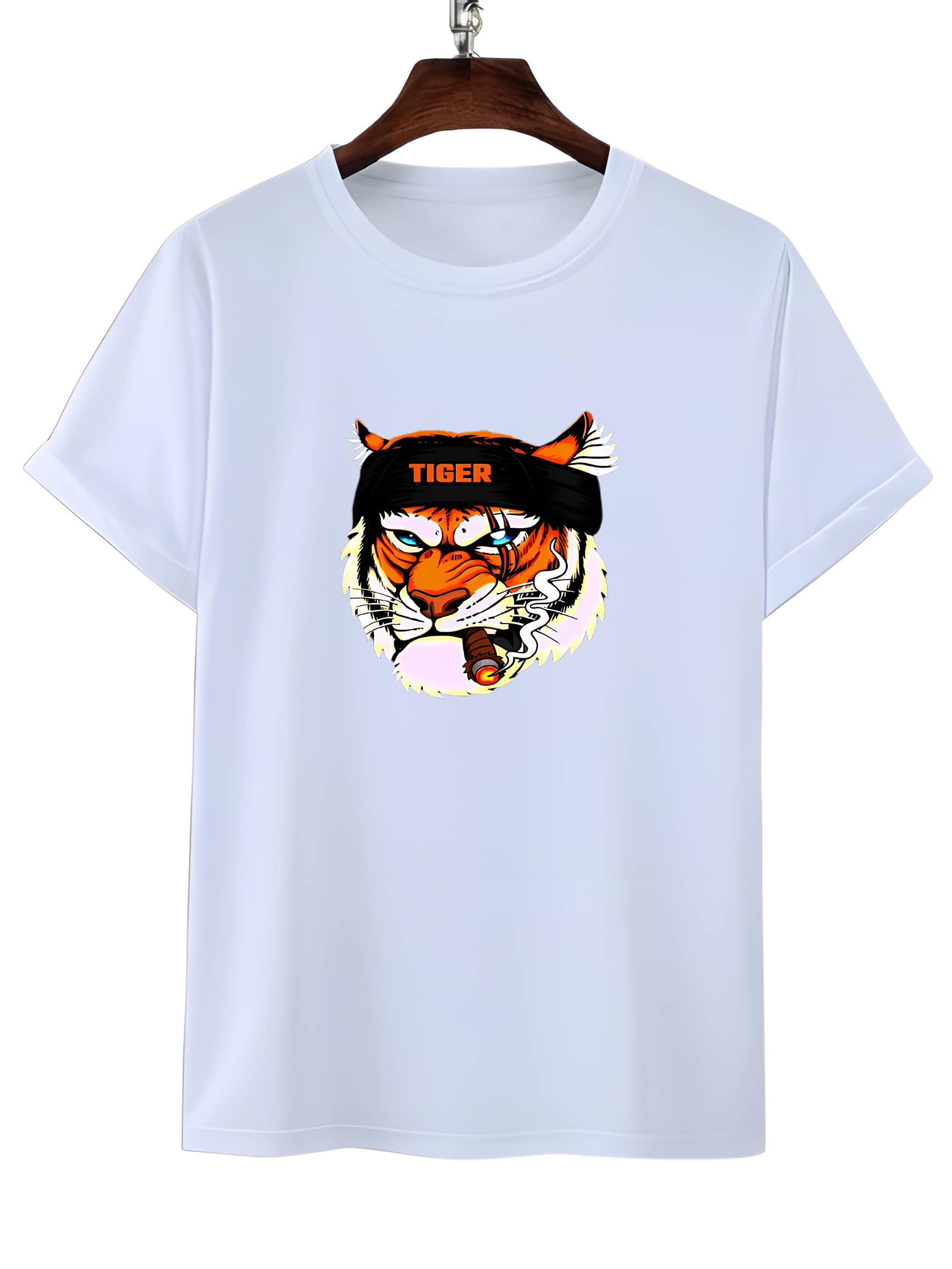    			LUXELOOT Polyester Regular Fit Printed Half Sleeves Men's Round T-Shirt - White ( Pack of 1 )