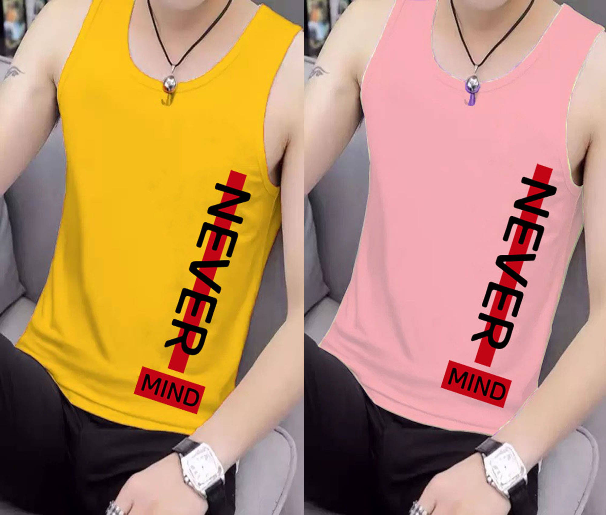 Lecowar Pack of 2 Polyester Basic Vest For Men ( Multicolor2 ) Lecowar Pack of 2 Polyester Basic Vest For Men ( Multicolor2 )