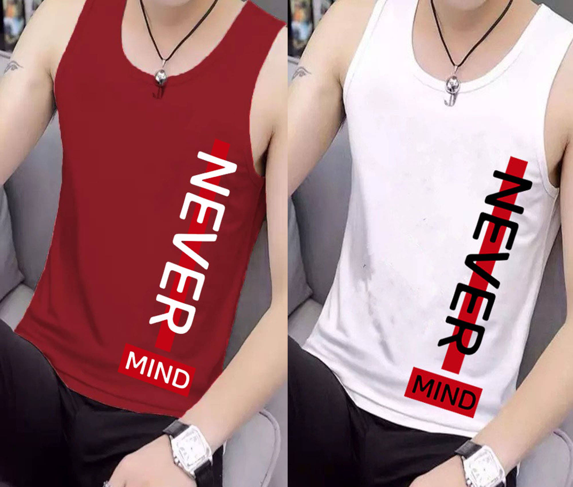     			Lecowar Pack of 2 Polyester Basic Vest For Men ( Multicolor15 )