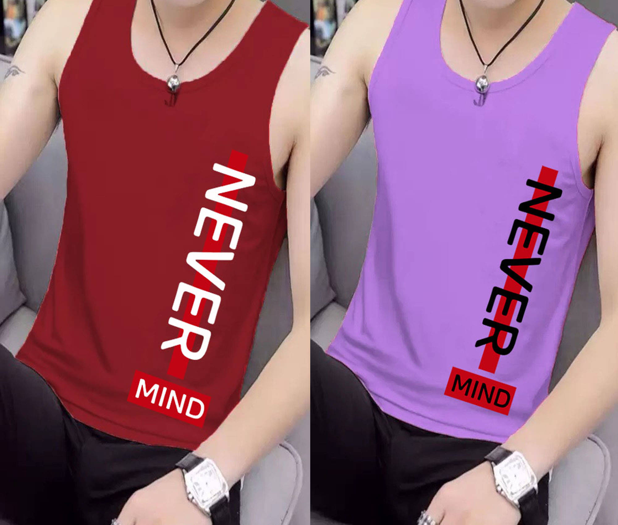     			Lecowar Pack of 2 Polyester Basic Vest For Men ( Multicolor12 )