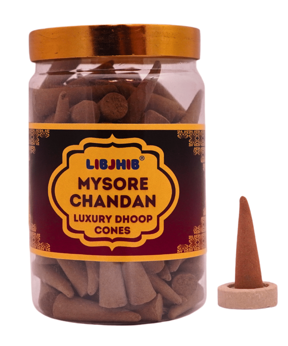     			Libjhib Incense Dhoop Cone Mysore Chandan 200 gm ( Pack of 1 )