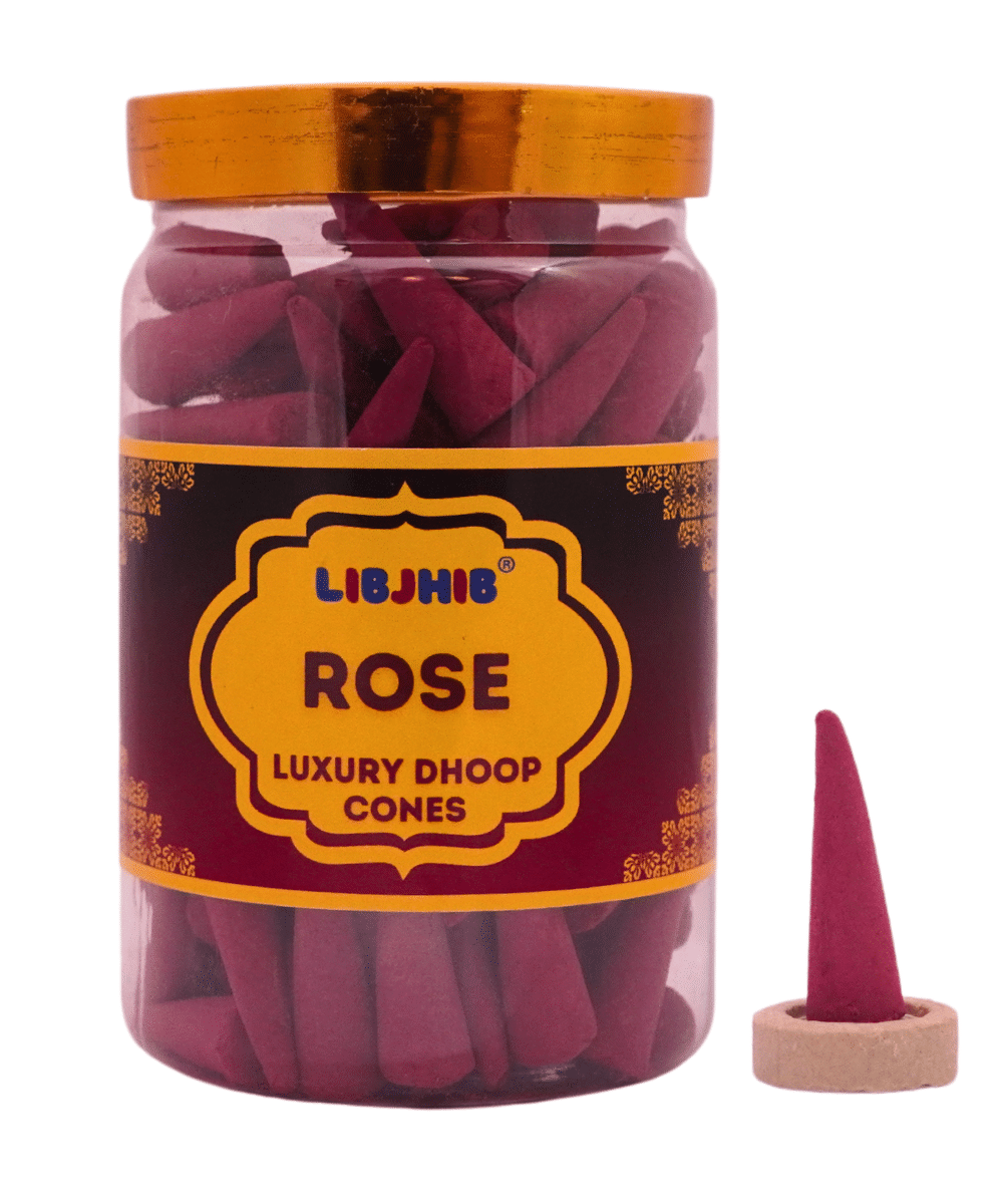     			Libjhib Incense Dhoop Cone Rose 200 gm ( Pack of 1 )