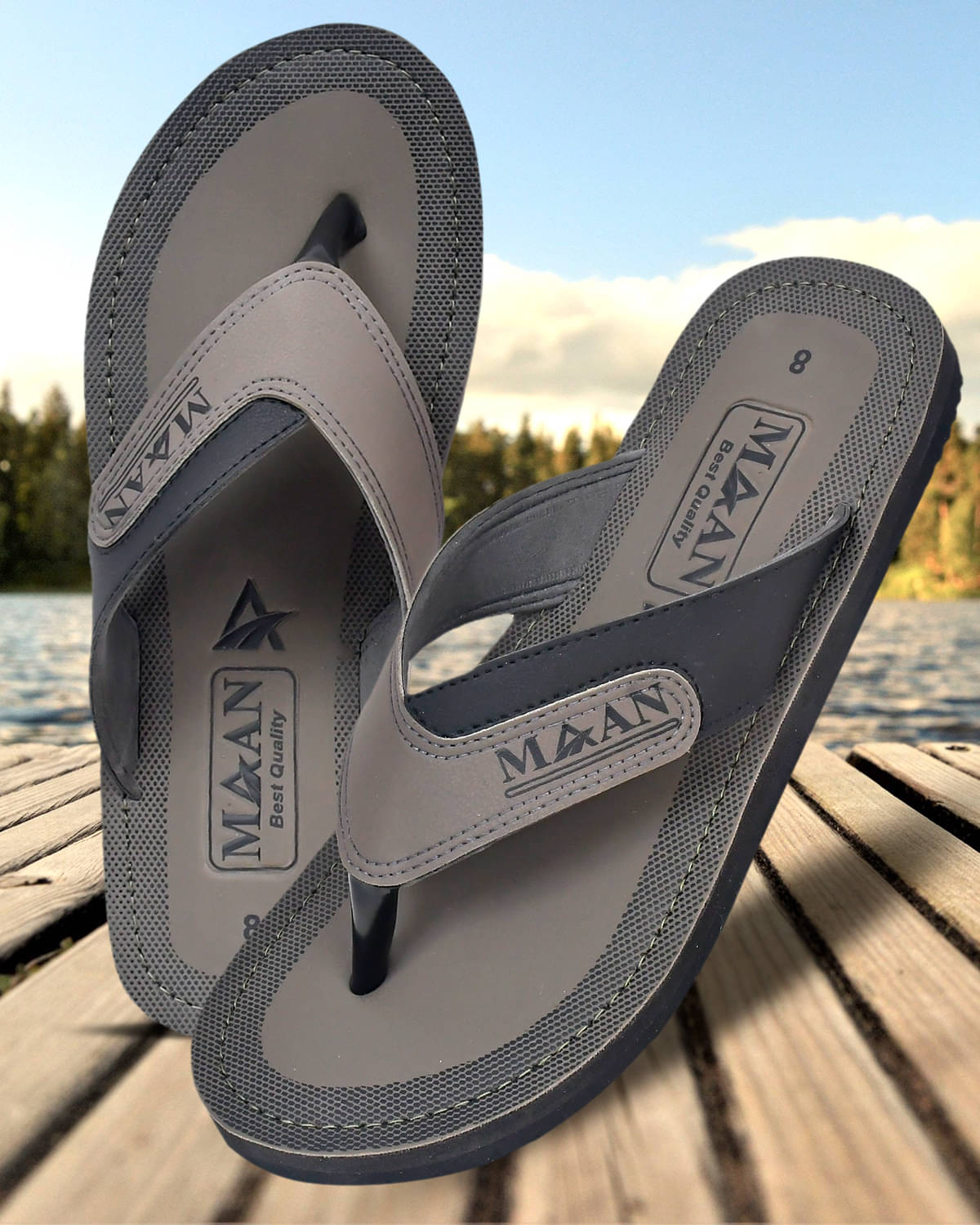     			MAAN Green Men's Thong Flip Flop