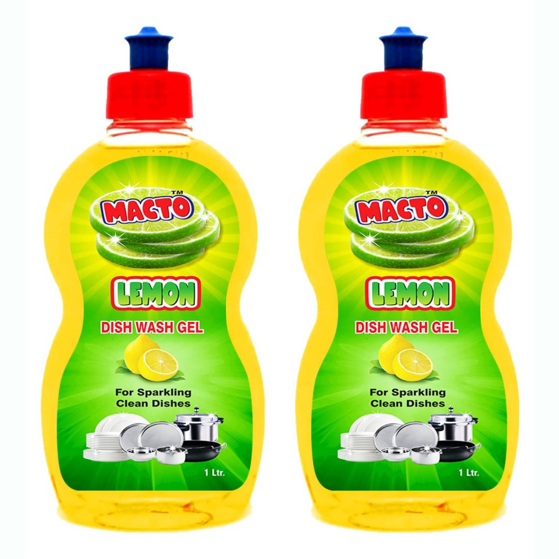     			MACTO Dishwash Gel LEMON 2 kg Pack of 2