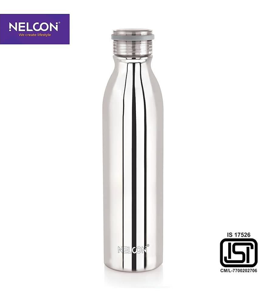 Nelcon 1000ML STARK SLIVER Silver Stainless Steel Water Bottle 1000 mL ( Set of 1 )