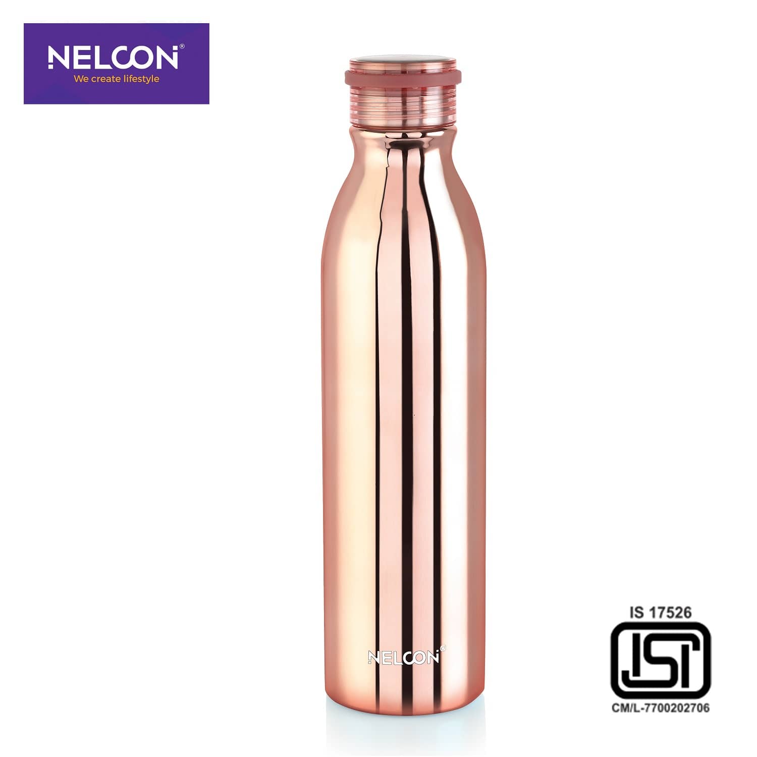 Nelcon STARK ROSE GOLD Rose Gold Stainless Steel Water Bottle 1000 mL ( Set of 1 )