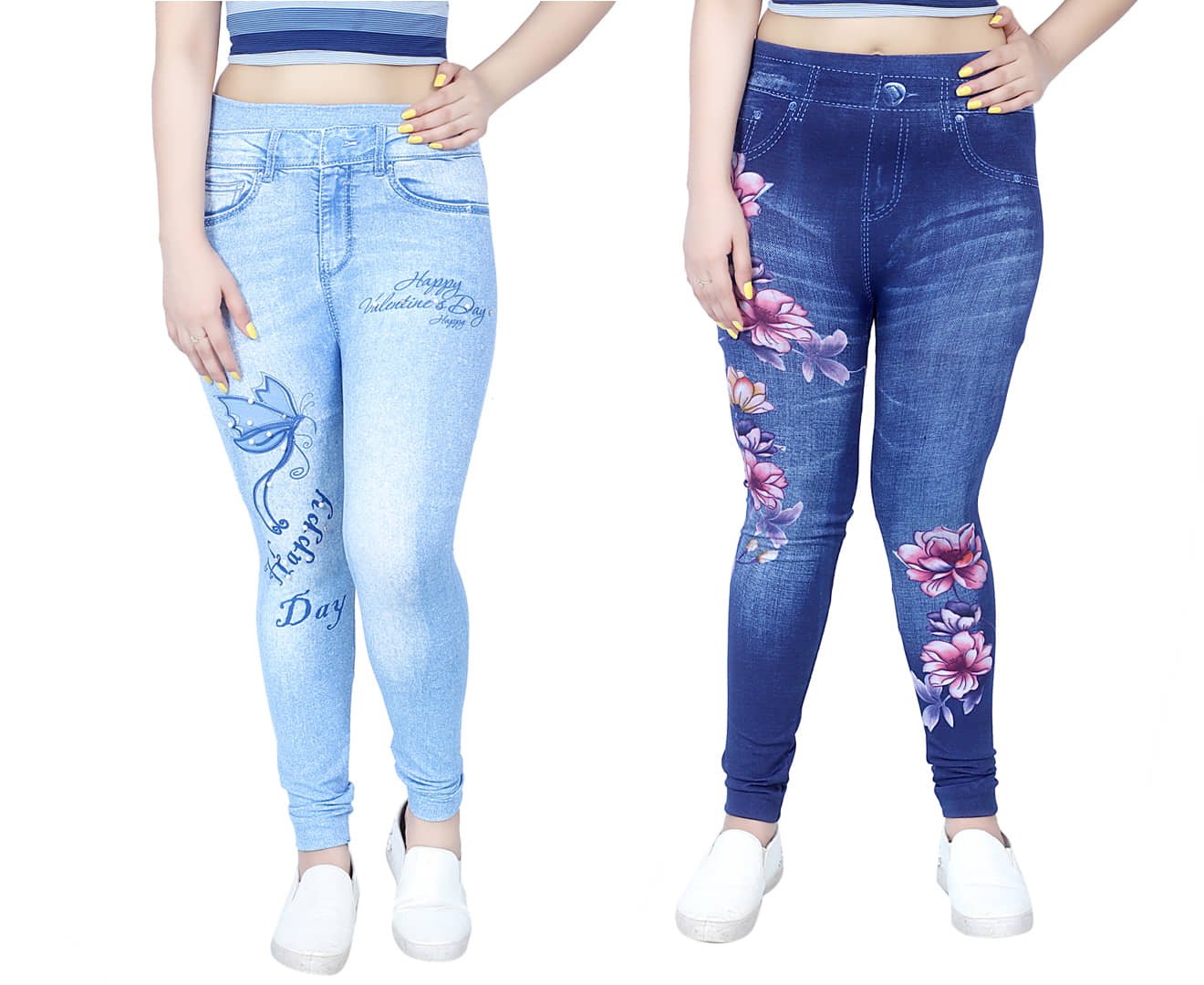 Nios Fashion Girls Cotton Polyester Jeans ( Pack of 2 , Multicolor 6 ) - Jeans | Buy online on ZillyBuy