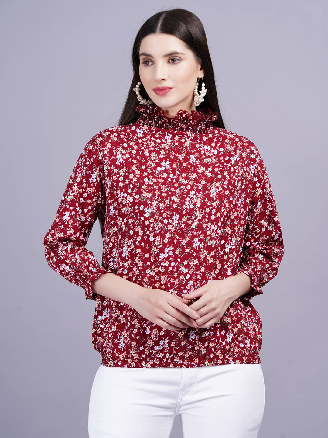 Oh Mi Dios Women's Viscose Rayon Regular Top ( Maroon ) Oh Mi Dios Women's Viscose Rayon Regular Top ( Maroon )