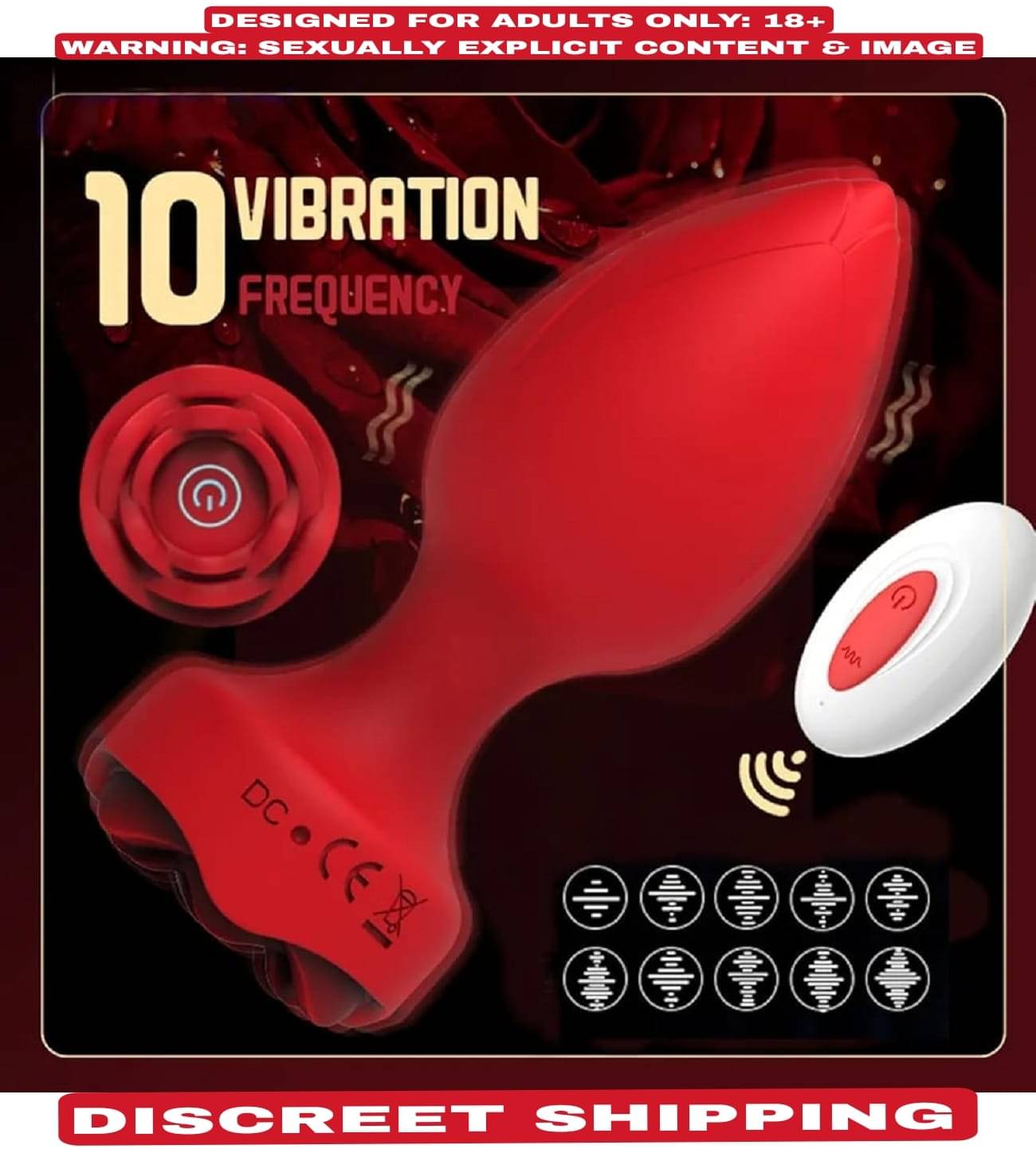     			Powerful 10 Vibration Usb Rechargable Remote Control Vibrating Anal Plug For Men And Women By Kamahouse