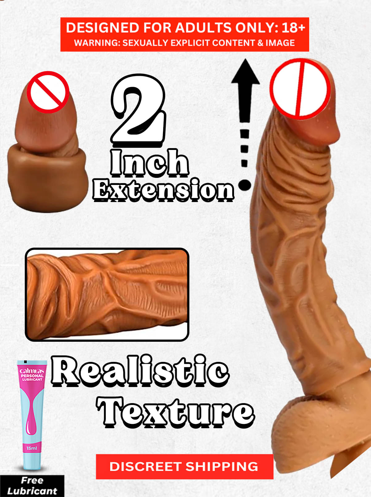 Realistic and Flexible- Waterproof easy to wash and easy to use Silicone Material Penis sleeve for Long-Lasting Pleasure     			Realistic and Flexible- Waterproof easy to wash and easy to use Silicone Material Penis sleeve for Long-Lasting Pleasure