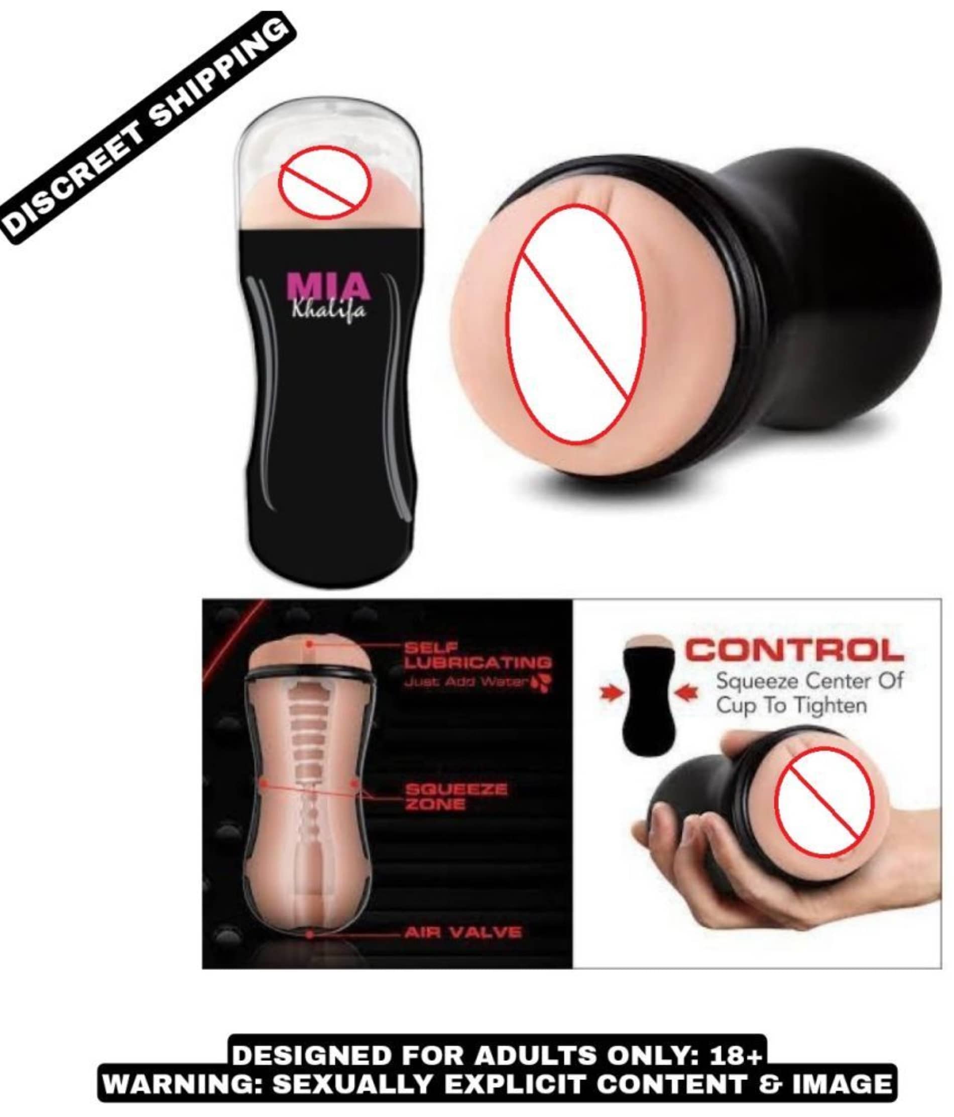 SEX TANTRA MIA KHALIFA MALE POCKET PUSSY MASTURBATOR CUP WITH FREE LUBE-U.S.A