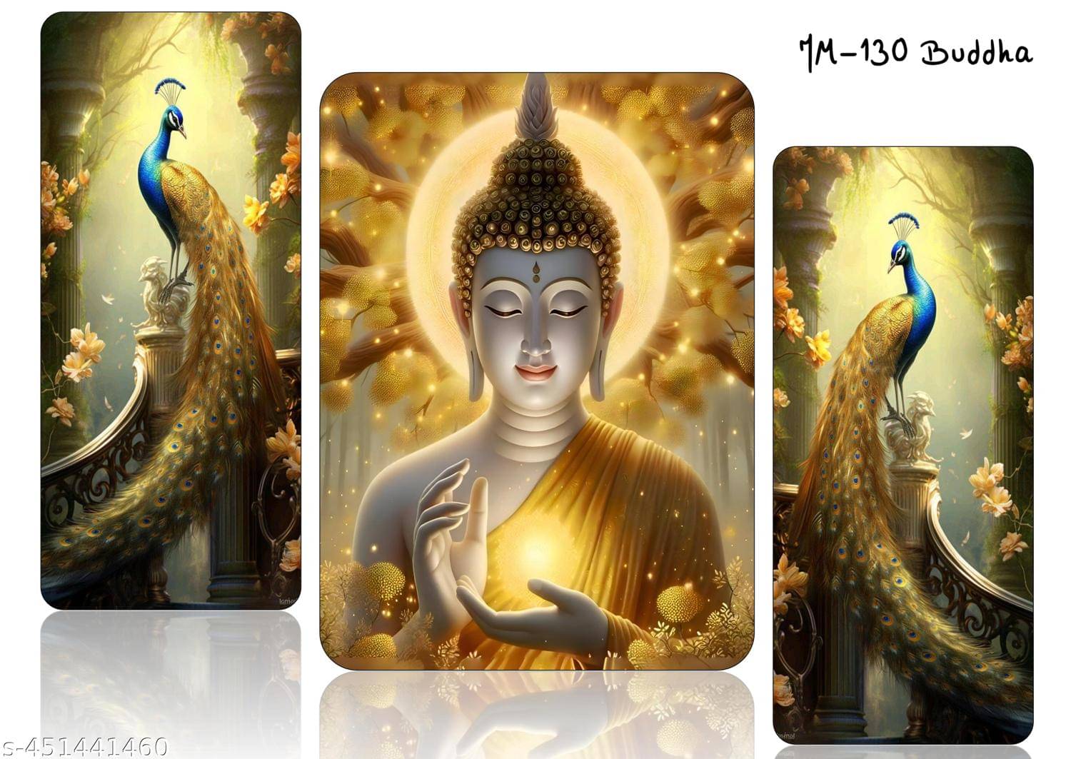 SNDArt Set Of 3 Lord Buddha Wall Paintings For Living Room 12 x 18 inch     			SNDArt Set Of 3 Lord Buddha Wall Paintings For Living Room 12 x 18 inch