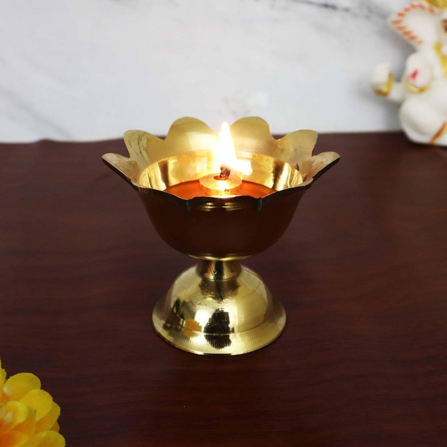     			T-KA108 Pure Brass Devdas Deep Diya Puja Brass Oil Lamp Diwali Decoration ( 1.5 inches )