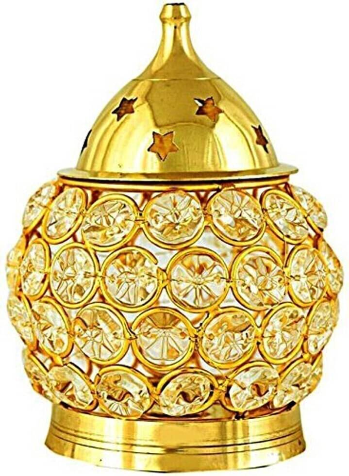 T-KA108 Brass Crystal Matki Diya Crystal Oil Lamp For Puja Home Decorative Diya ( 4.5 inches ) T-KA108 Brass Crystal Matki Diya Crystal Oil Lamp For Puja Home Decorative Diya ( 4.5 inches )