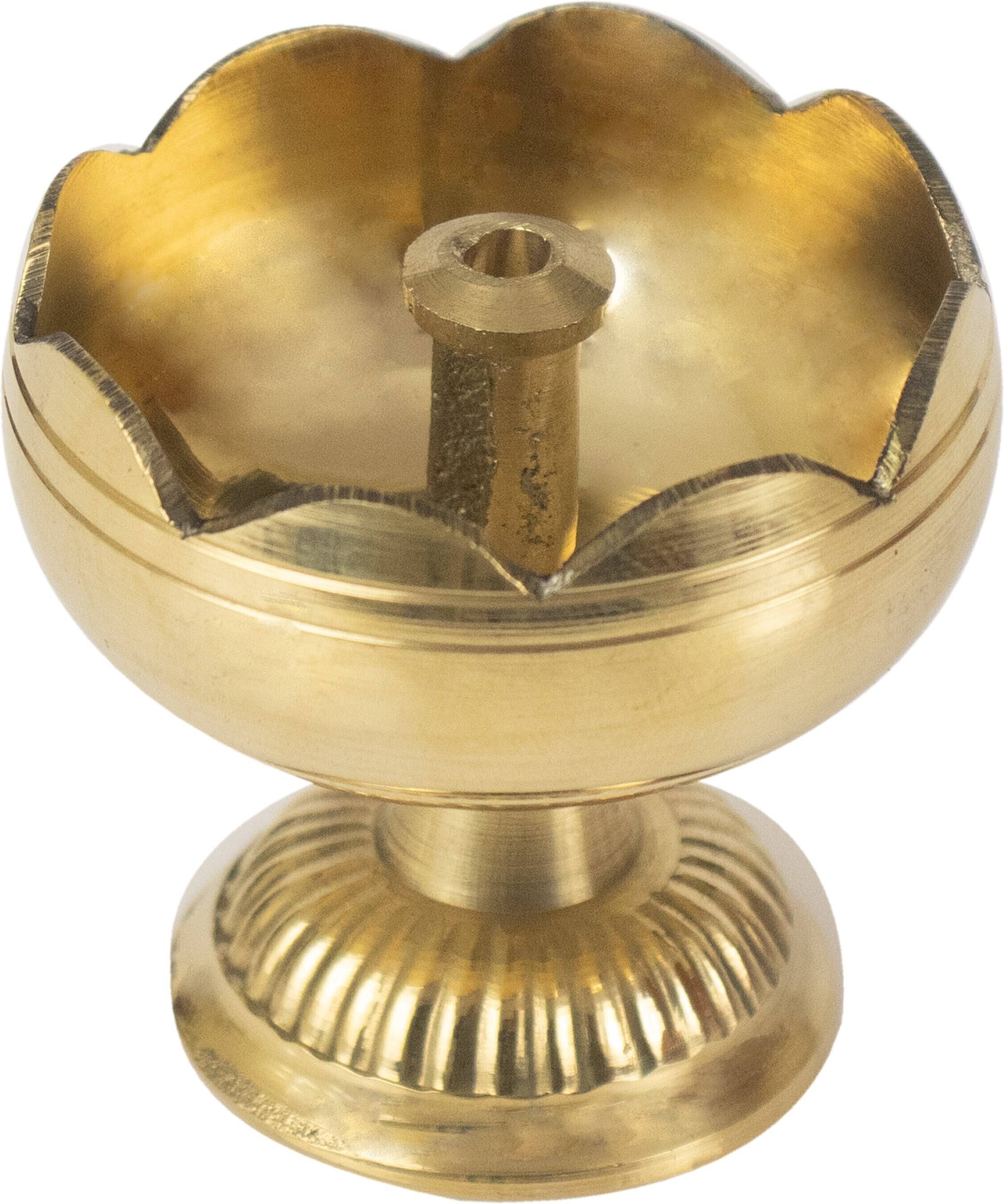     			T-KA108 Pure Brass Akhand Tomato Design table diya ( 2 inches )
