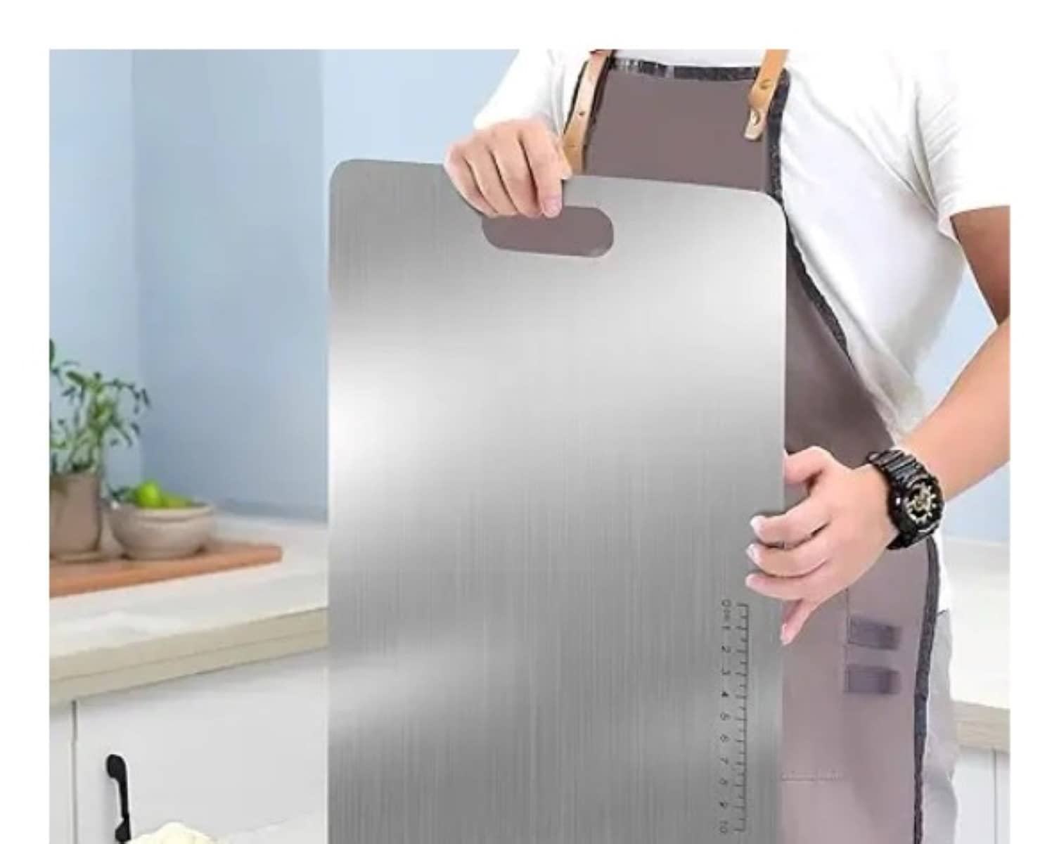 The HomeDecor Mart Steel Chopping Board 1 Pcs