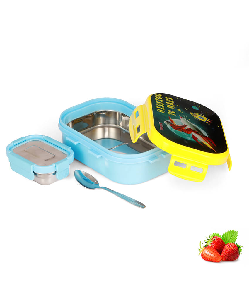     			Trueware - Light Blue Stainless Steel Insulated Lunch Box ( Pack of 1 )