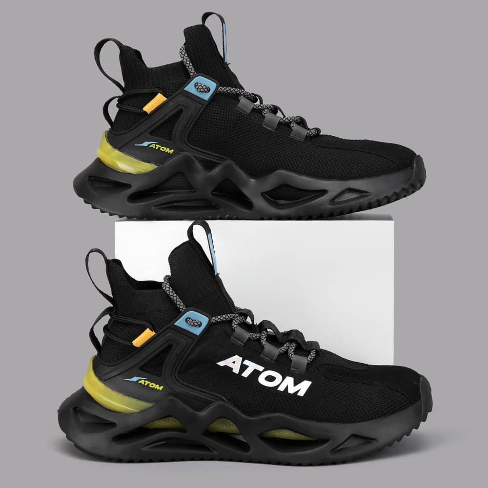     			ATOM Black Men's Sneakers