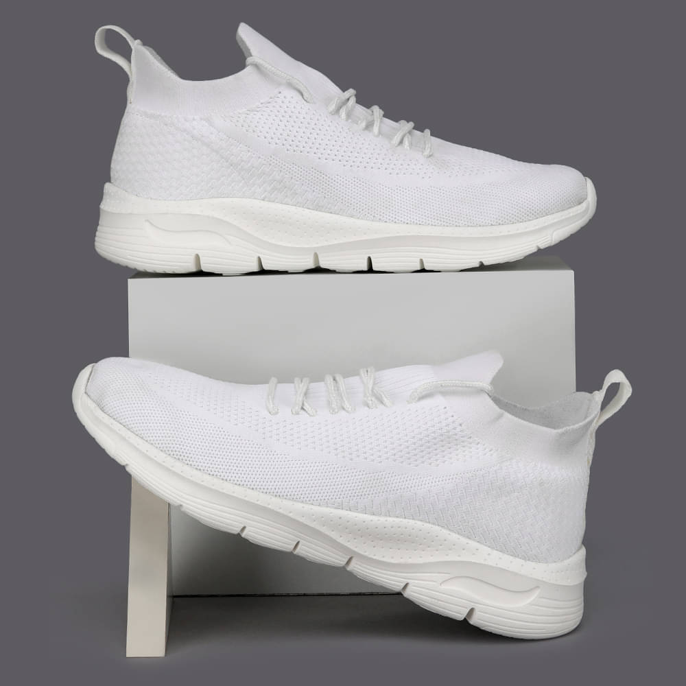     			ATOM ComfortWalk White Men's Sports Running Shoes