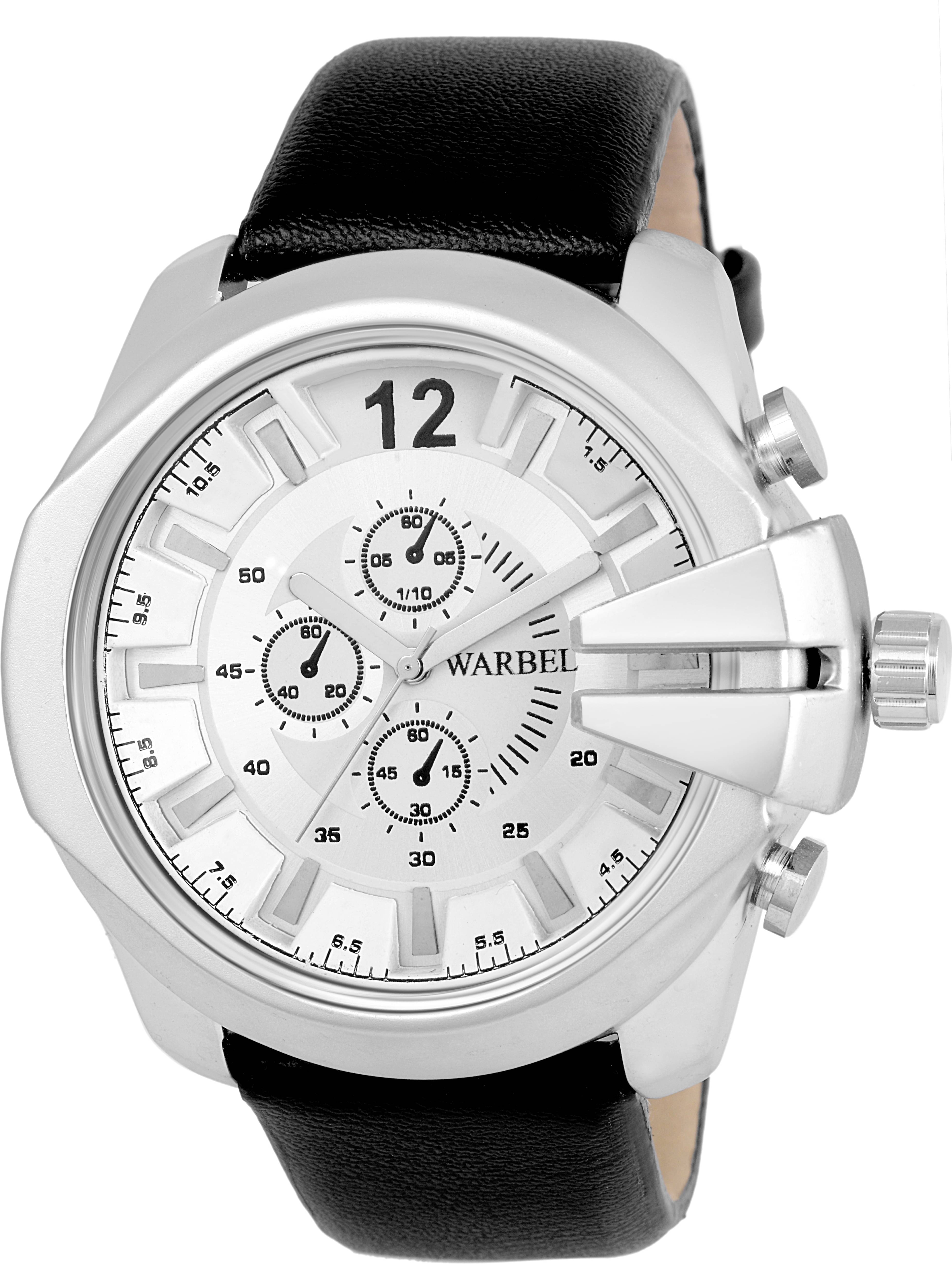     			chronorex Black Leather Analog Men's Watch