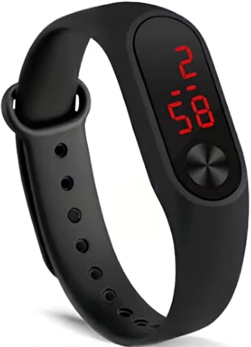     			chronorex Black Silicon Digital Men's Watch