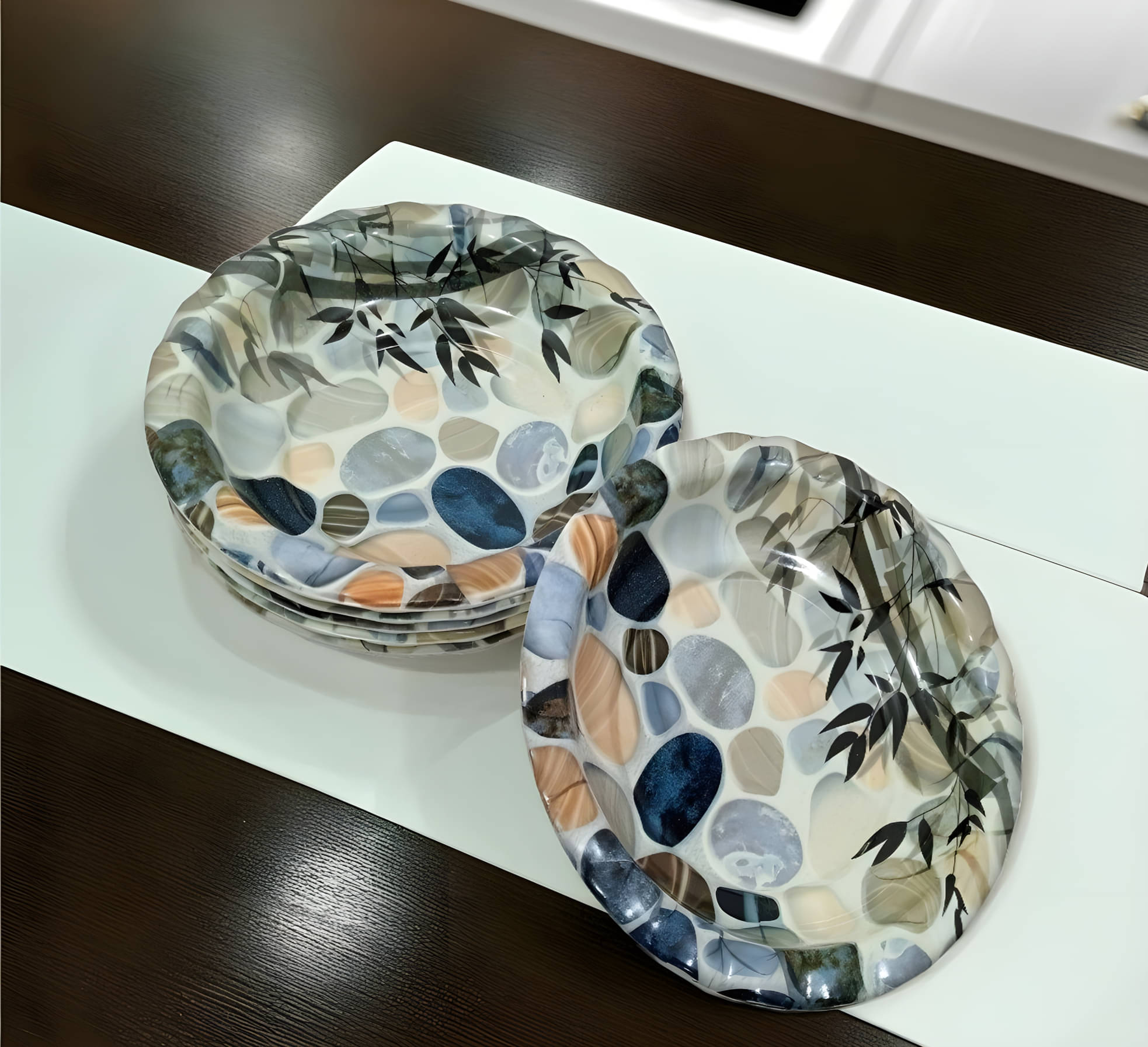 kitchrox 6 Pcs Melamine Multi Color Quarter Plate kitchrox 6 Pcs Melamine Multi Color Quarter Plate
