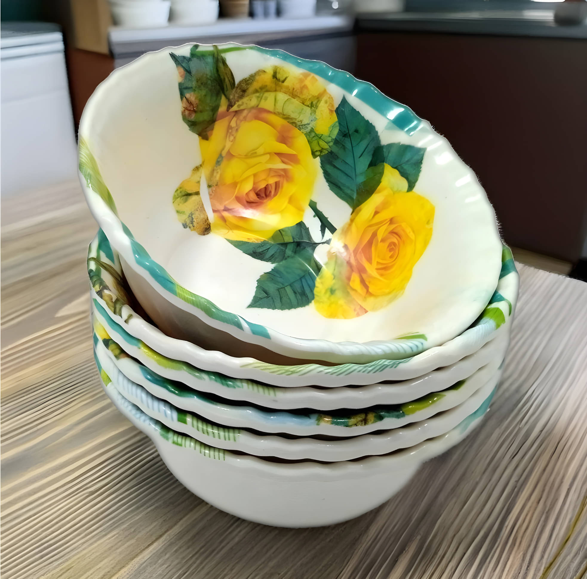 kitchrox Melamine Printed Snacks Bowl 10 cm ( Set of 6 ) Multi Color kitchrox Melamine Printed Snacks Bowl 10 cm ( Set of 6 ) Multi Color