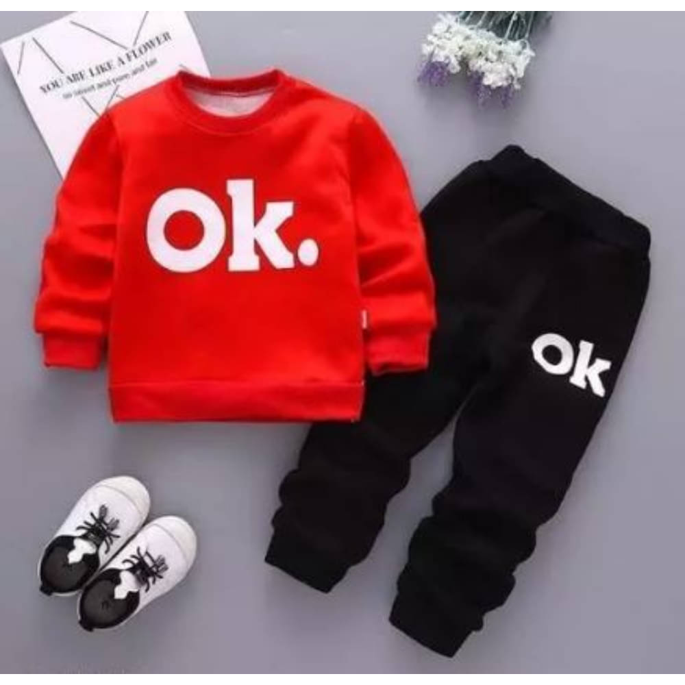     			kukke Pack of 1 Baby Boys Cotton T-Shirt & Pants Set ( Red )