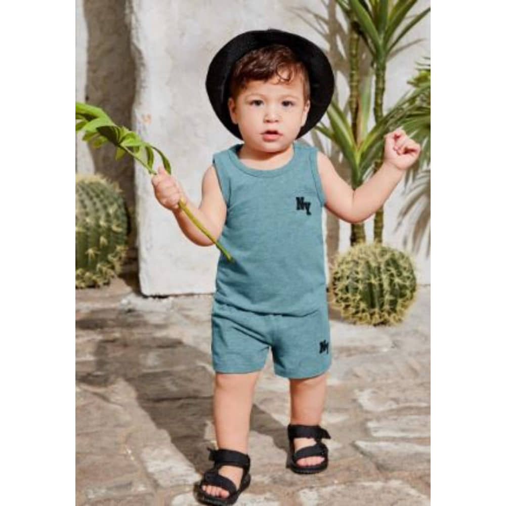 kukke Pack of 1 Baby Boys Cotton T-Shirt & Shorts Set ( Grey Melange )