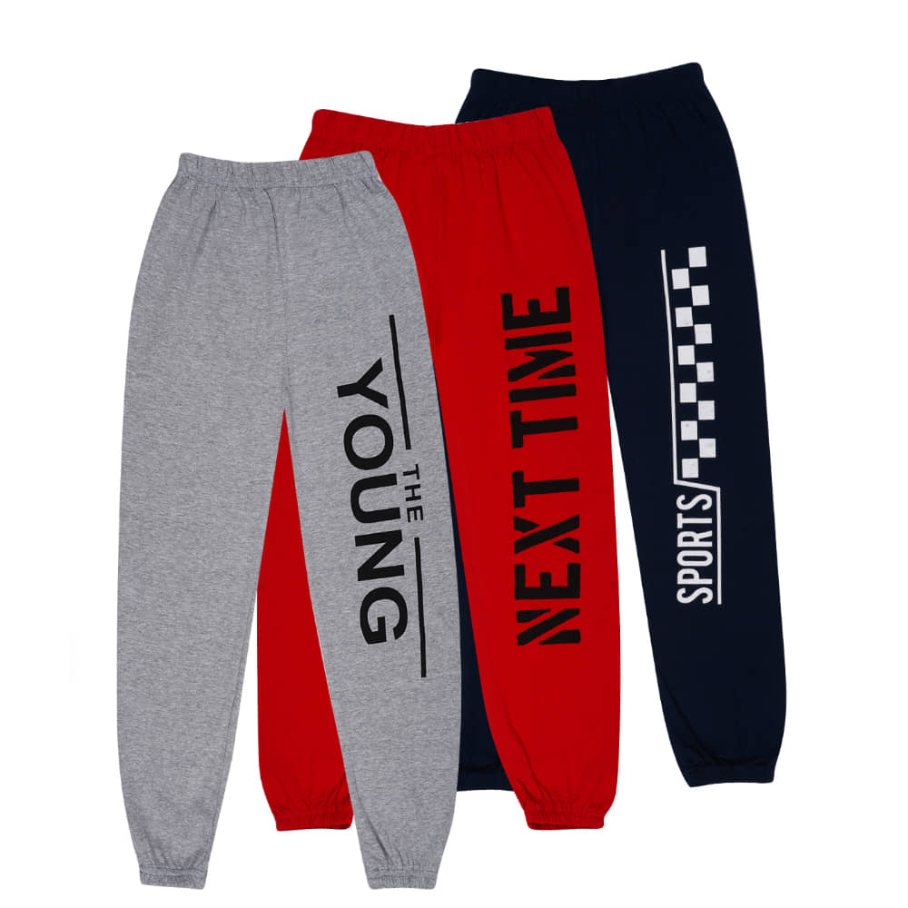 kukke Pack of 3 Boys Cotton Trackpant ( Multicolor ) - Track Pants | Buy online on ZillyBuy