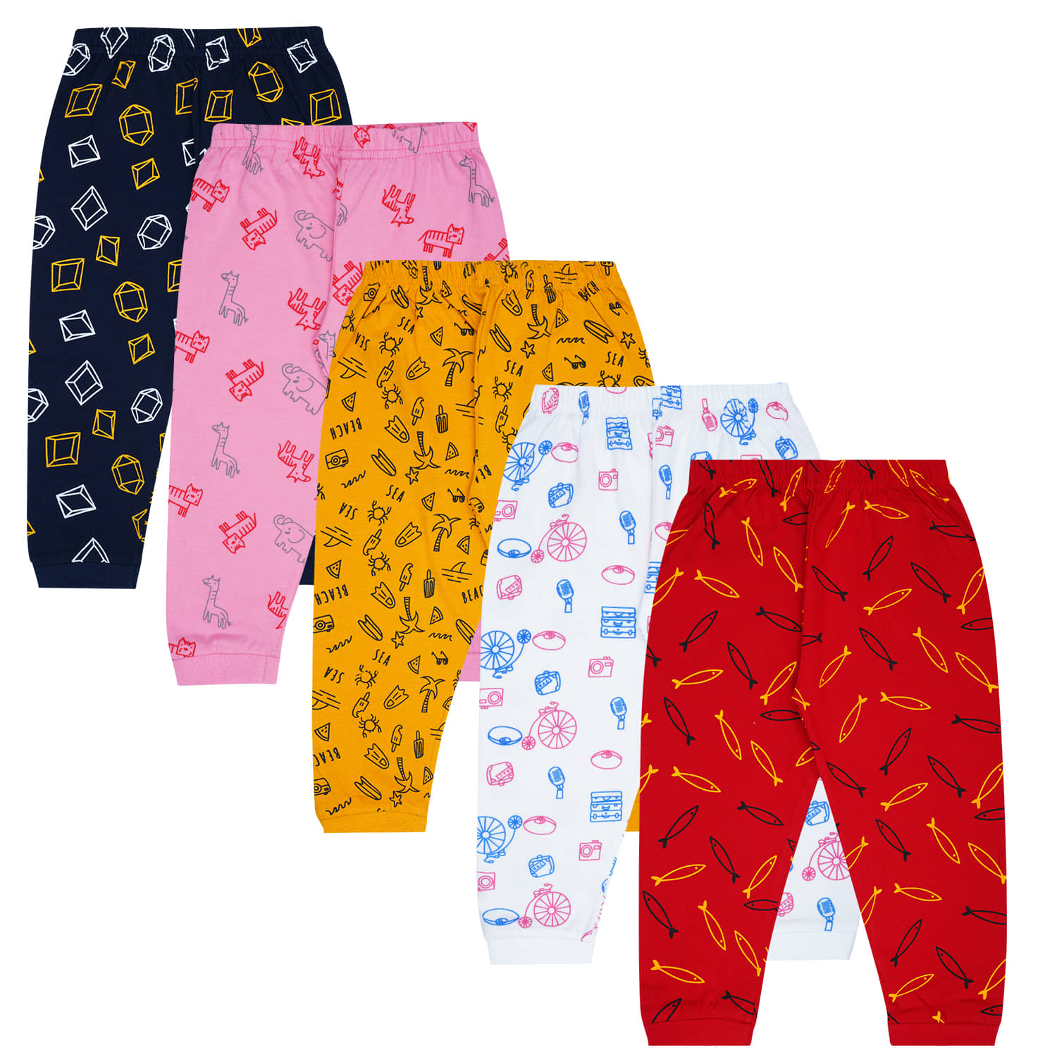 kukke Pack of 5 Baby Boys Cotton Trackpant ( Multicolor ) - Track Pants | Buy online on ZillyBuy