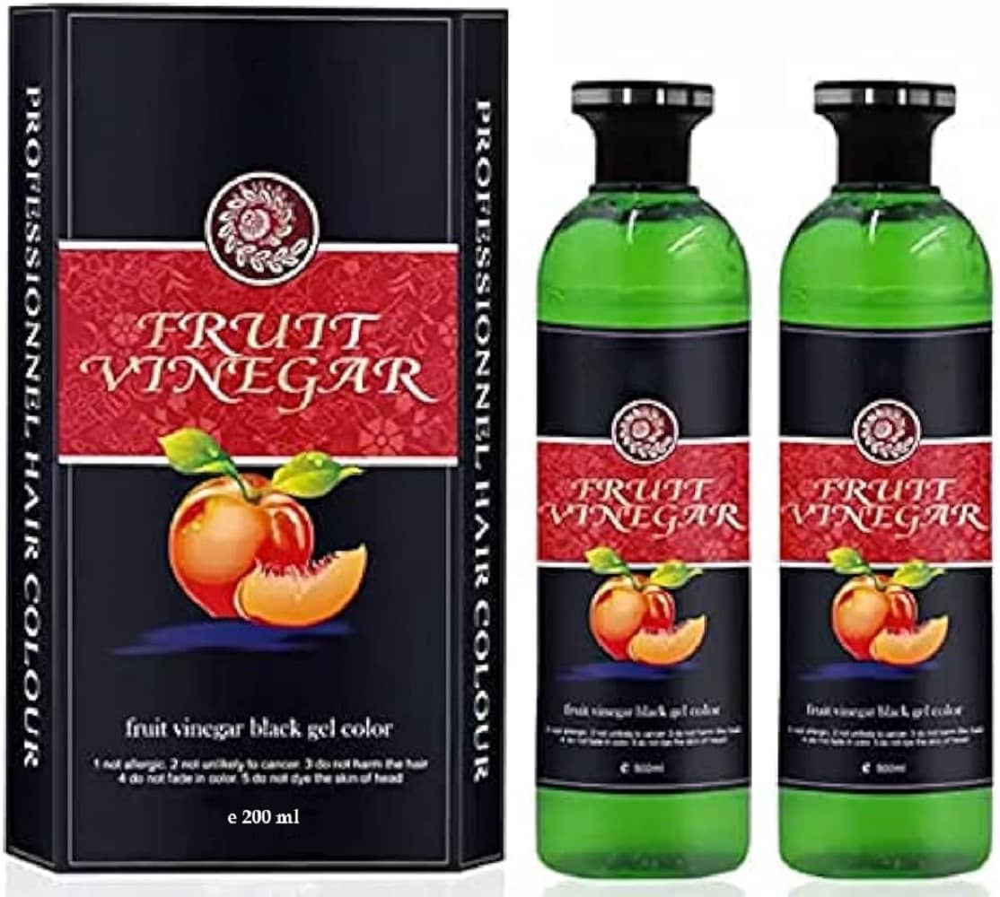 Mabilia Fruit Vinegar Black Hair Colour Gel Ammonia Free Instant Grey Coverage Smooth Silky Hair Finish