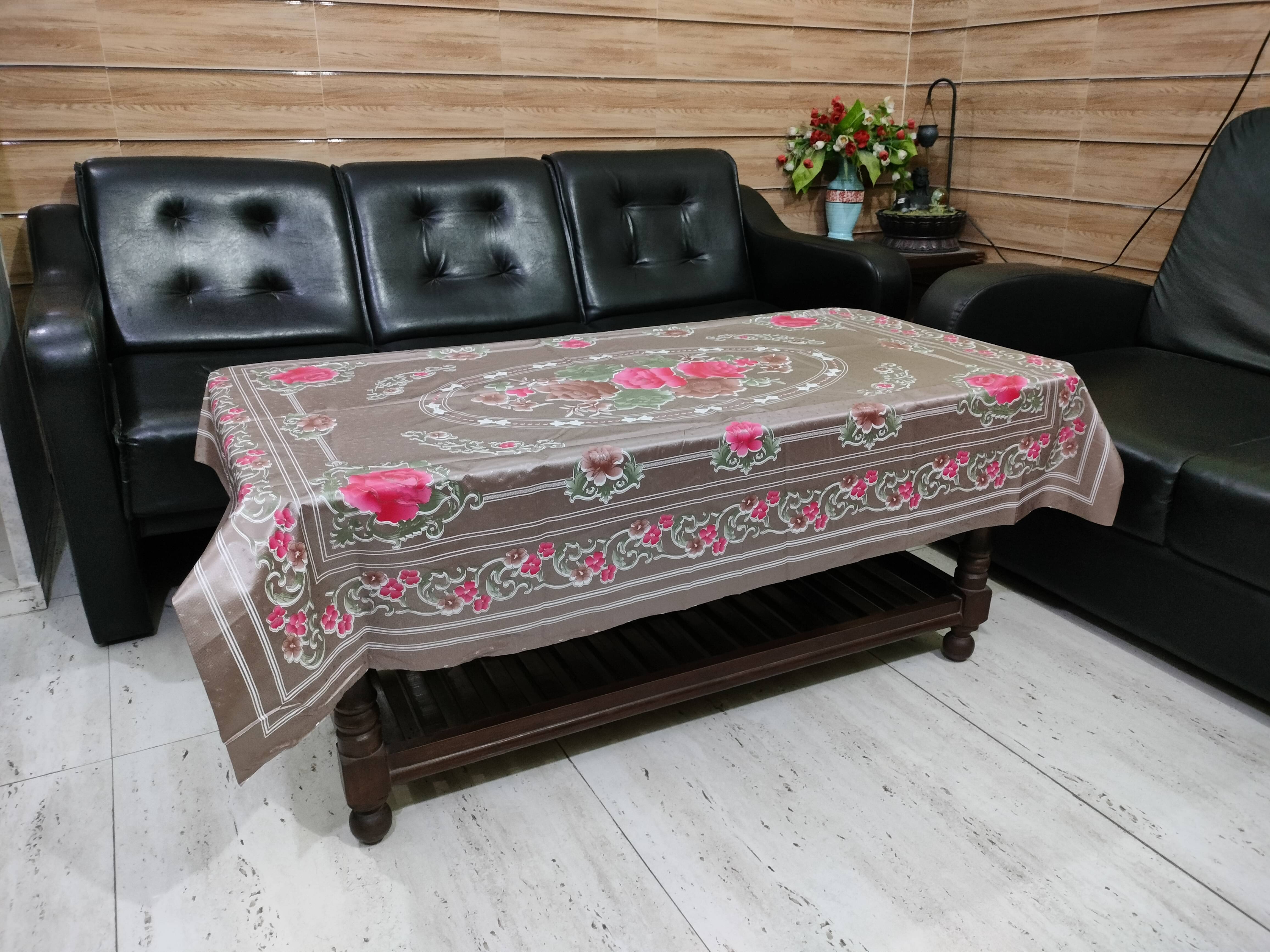 mopak decor Printed Polyester 2 Seater Square Table Cover ( 152 x 102 ) cm Pack of 1 Brown mopak decor Printed Polyester 2 Seater Square Table Cover ( 152 x 102 ) cm Pack of 1 Brown