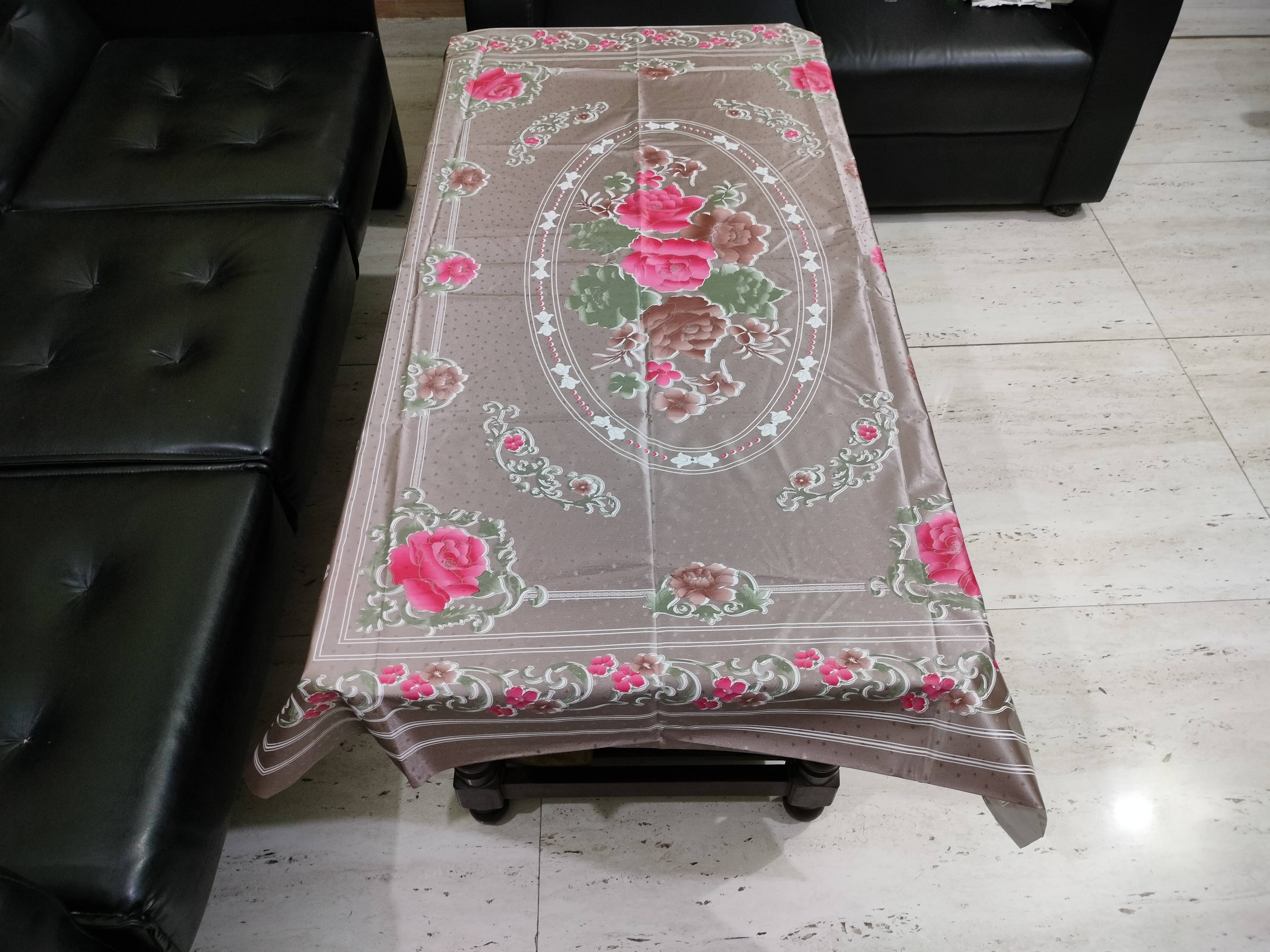     			mopak decor Printed Polyester 2 Seater Square Table Cover ( 152 x 102 ) cm Pack of 1 Brown