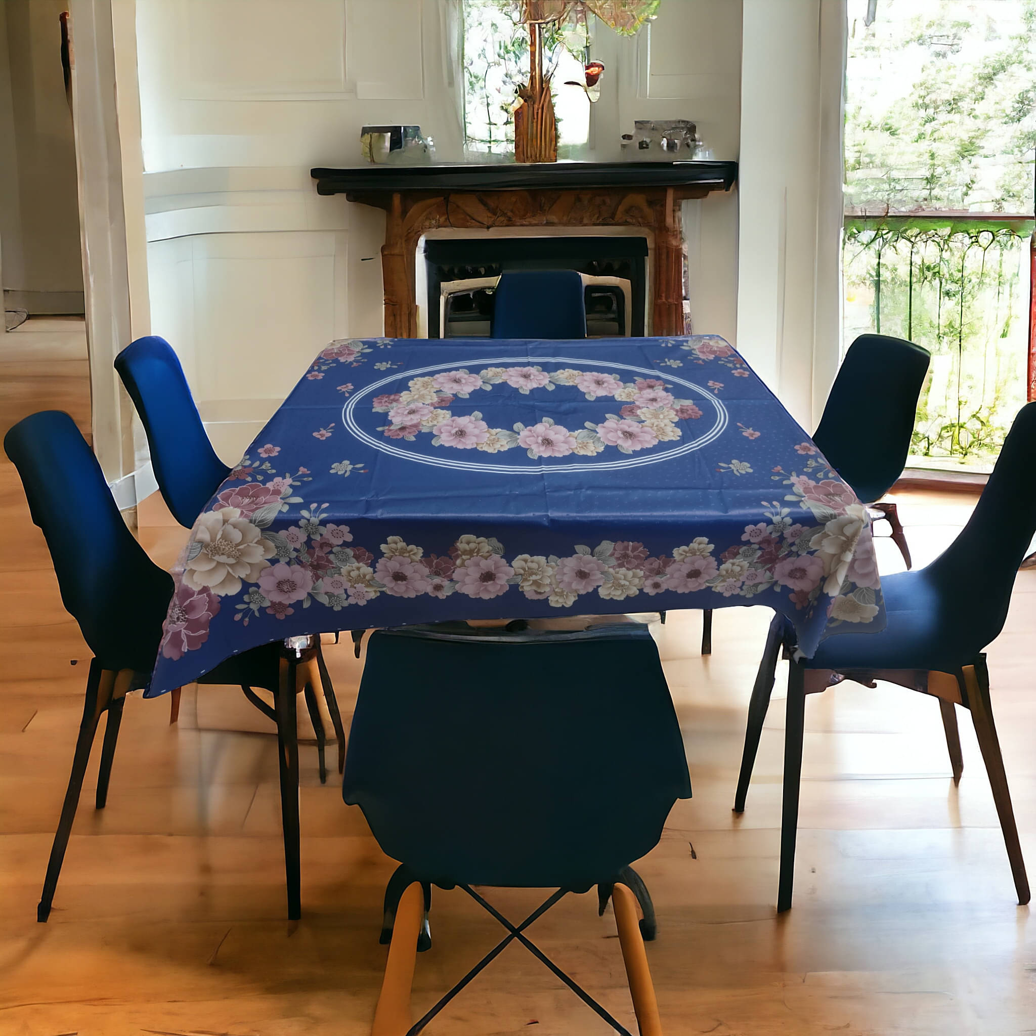 mopak decor Printed Polyester 6 Seater Rectangle Table Cover ( 137 x 91 ) cm Pack of 1 Purple mopak decor Printed Polyester 6 Seater Rectangle Table Cover ( 137 x 91 ) cm Pack of 1 Purple