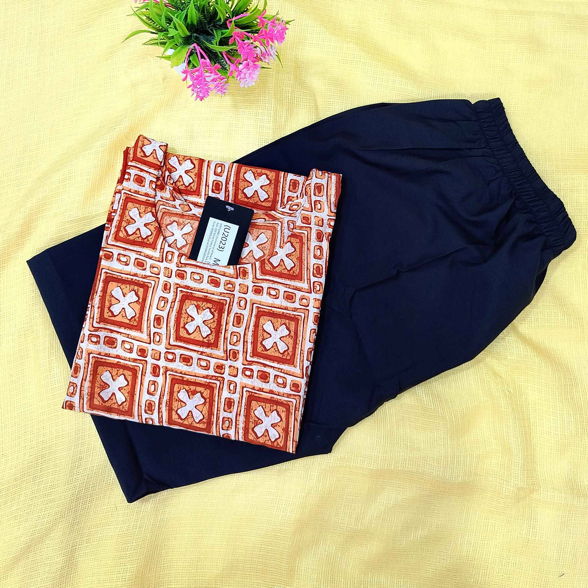 1 Stop Fashion Crepe Printed Kurti With Pants Women's Stitched Salwar Suit - Orange ( Pack of 1 ) 1 Stop Fashion Crepe Printed Kurti With Pants Women's Stitched Salwar Suit - Orange ( Pack of 1 )