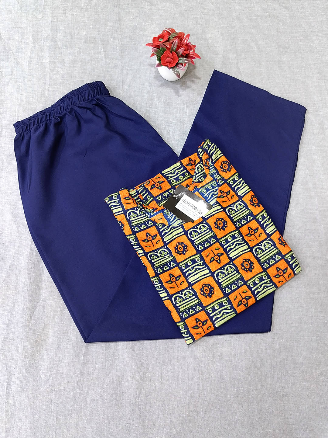     			1 Stop Fashion Crepe Printed Kurti With Pants Women's Stitched Salwar Suit - Orange ( Pack of 1 )